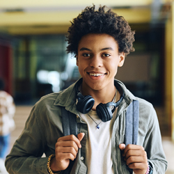 teen boy in school